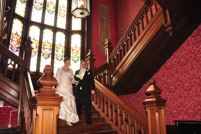 Toni and Patrick's entrance after the ceremony