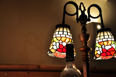 Lamp and wine