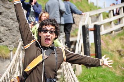Rob on the Carrick-a-Rede rope bridge