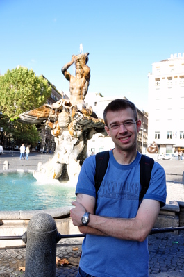 Me at the fountain in Piazza Barbarini