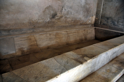 Large marble tub in the bathhouse