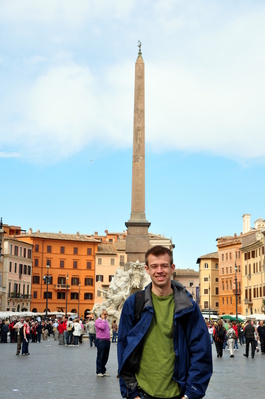 Me at Fontana dei Quattro Fiumi in Piazza Navona