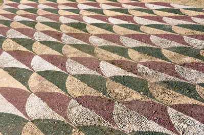 Original mosaic floor inside the Baths of Caracalla