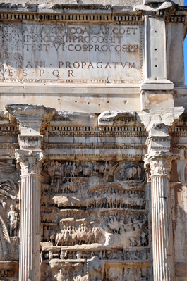 Detail on the Arch of Septimius Severus in the Roman Forum