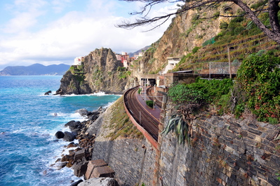 Train along the coast