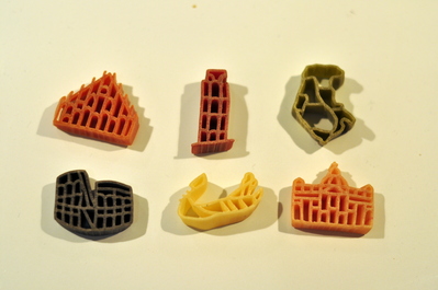 Uncooked Italy pasta shapes