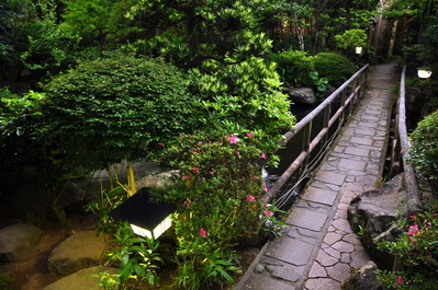 Courtyard at the ryokan