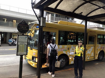 Dedicated shuttle leaving the Ghibli Museum