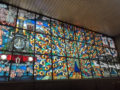 Cool subway stained glass art