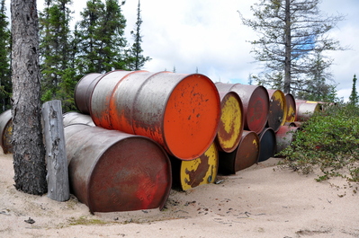 Empty fuel barrels