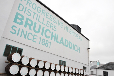 Awesome Bruichladdich font and colours on the side of their building