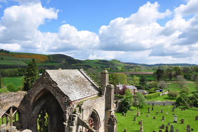 View from top of Melrose Abbey