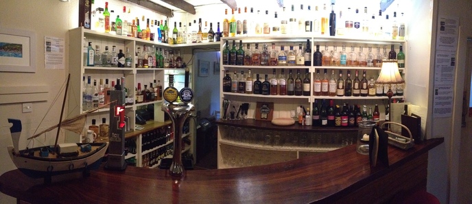 Liquor selection at West Loch Hotel
