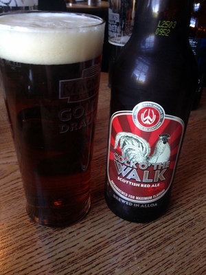 Cock o the Walk, a scottish red ale with surprising citrus hoppiness