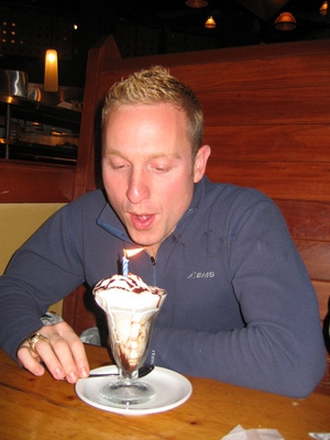 Orion and his birthday dessert