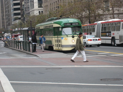 Old-fashioned street car