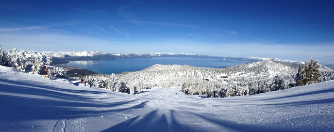 Panorama of the first run of the day