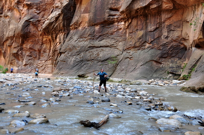 Hiking up the Narrows