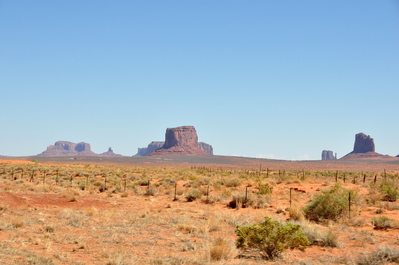 The buttes of Monument Valley from afar
