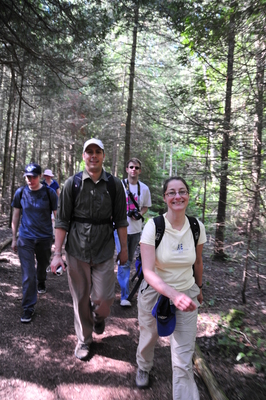 The bunch of us (minus Patrick) walking on the trail