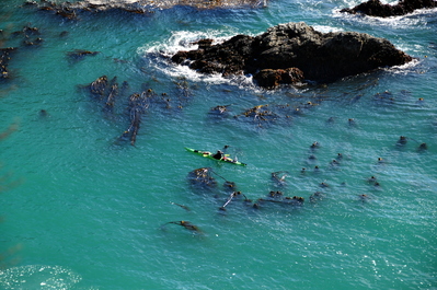 Kayak in a pretty cove