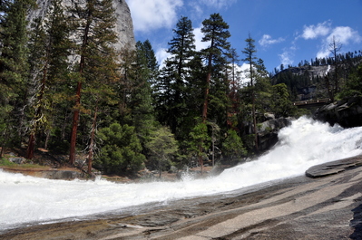 Rushing water above Vernal Falls